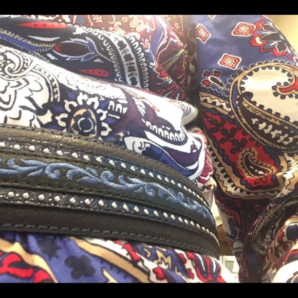 Justin Belt size 38 rhinestones embroidery studs - Picture 3 of 7